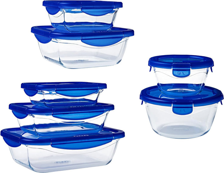 Pyrex Cook&Go Behälter-Set, verschiedene Formen, 7-teilig