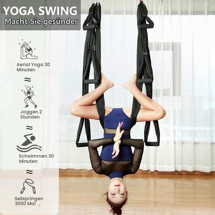 Yoga Hängematte Set Aerial,Aerial Yogatuch,Aerial Yoga Hammock Swing mit Tragetasche und Verlängerun