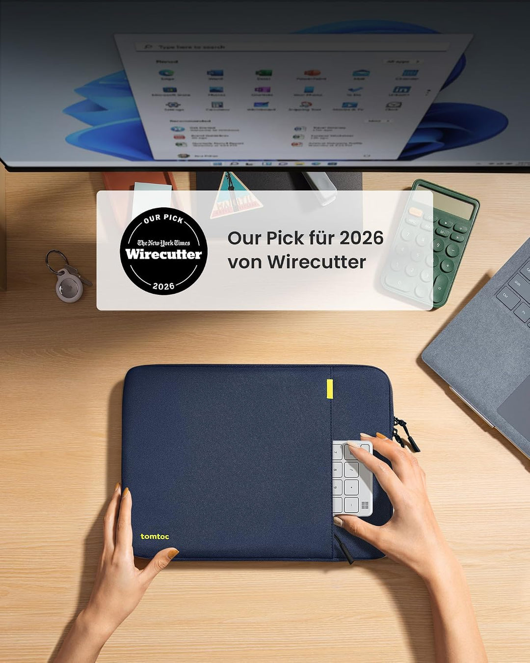 tomtoc 360° Tasche Hülle für 13,5 Zoll Microsoft Surface Laptop 5/4/3, 14-Zoll Acer Swift, Rundumsch
