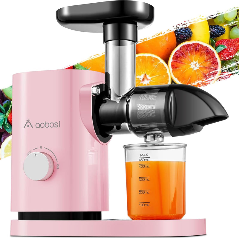 Aobosi Slow Juicer Entsafter Gemüse und Obst Profi Entsafter mit Ruhiger Motor & Umkehrfunktion & Sa