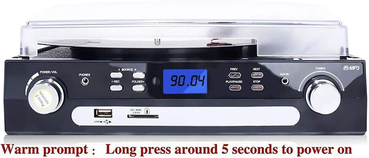 DIGITNOW! Vinil pikap Bluetooth pikap çalar Stereo hoparlörlü, pikap çalar 3 hız kademesi, kaset AM/