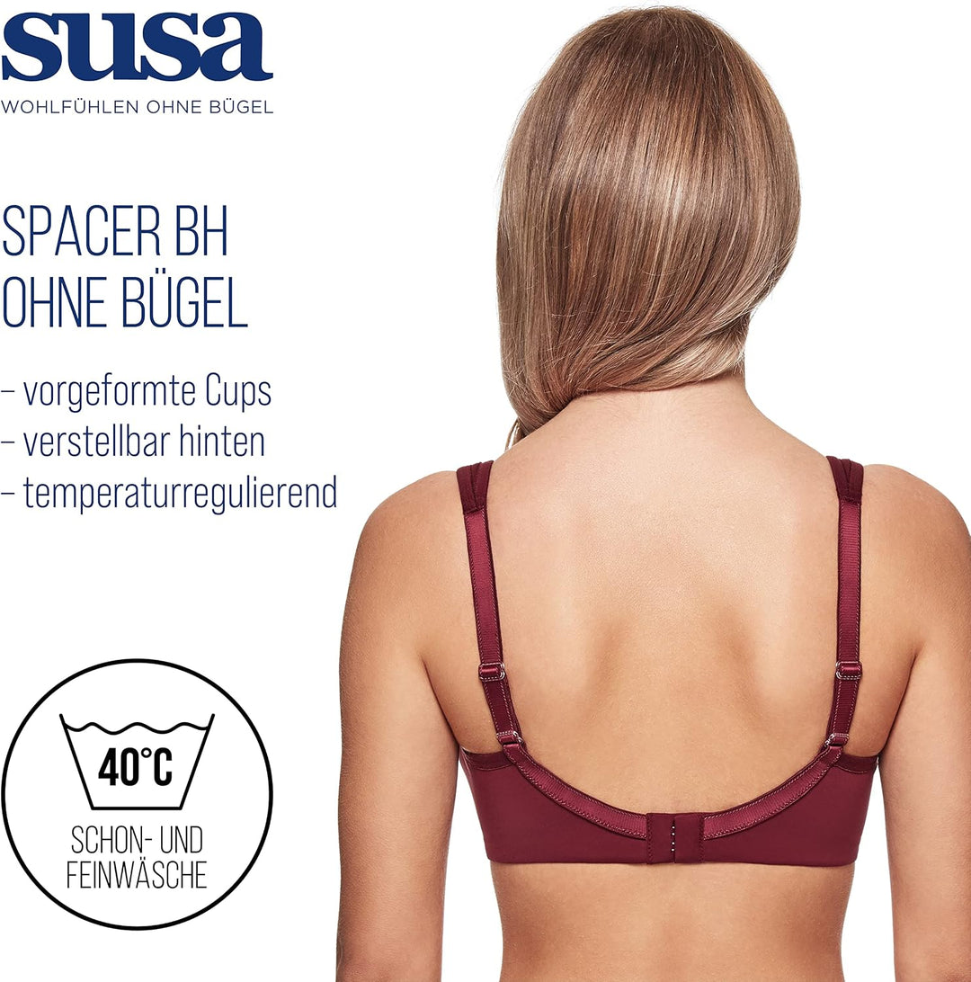 SUSA BH Damen ohne Bügel - Catania 7870 - 75A ivory - Spacer-BH mit Unterbrustband - Gemoldete Cups