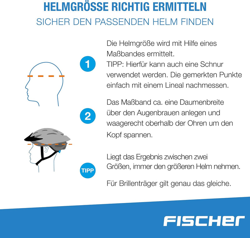 FISCHER Erwachsene Fahrradhelm Urban Plus Chicago Radhelm, Cityhelm mit integriertem LED-Rücklicht,