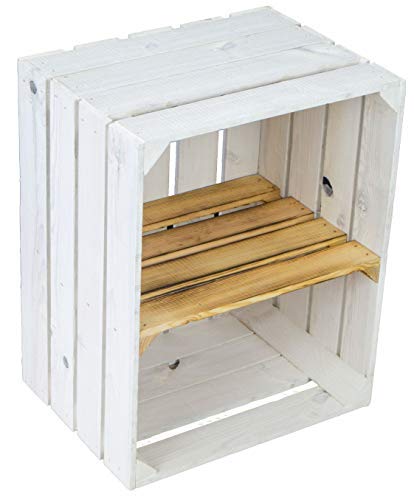 flambierte/geflammte Bücherregal - Schuhregalkiste mit Zwischenbrett/Mittelbrett Einlage ca 50x40x30