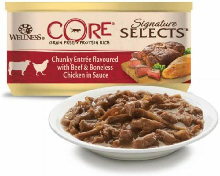Wellness CORE Signature Selects, Katzenfutter nass in Sauce, getreidefrei, mit hohem Fleischanteil,