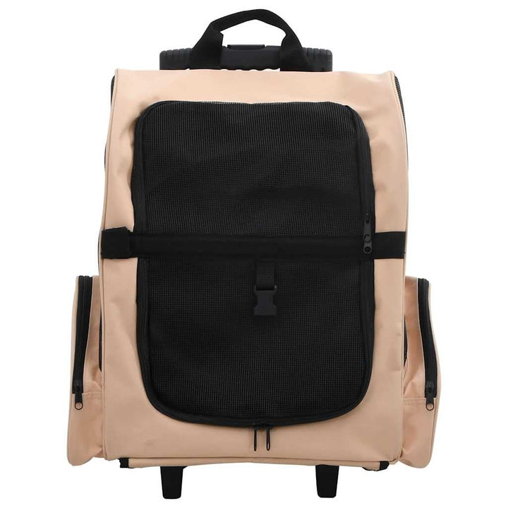 vidaXL Hundetrolley Faltbar Transporttasche Tragetasche Trolley Katze Rucksack, Beige