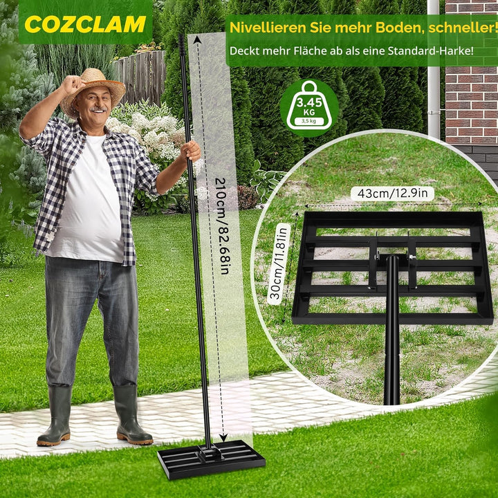 Rasen-Nivellierungsrechen, Garten Rasen Rakel, Müheloses Rasennivellierwerkzeug, Rasen Sanden Harke,