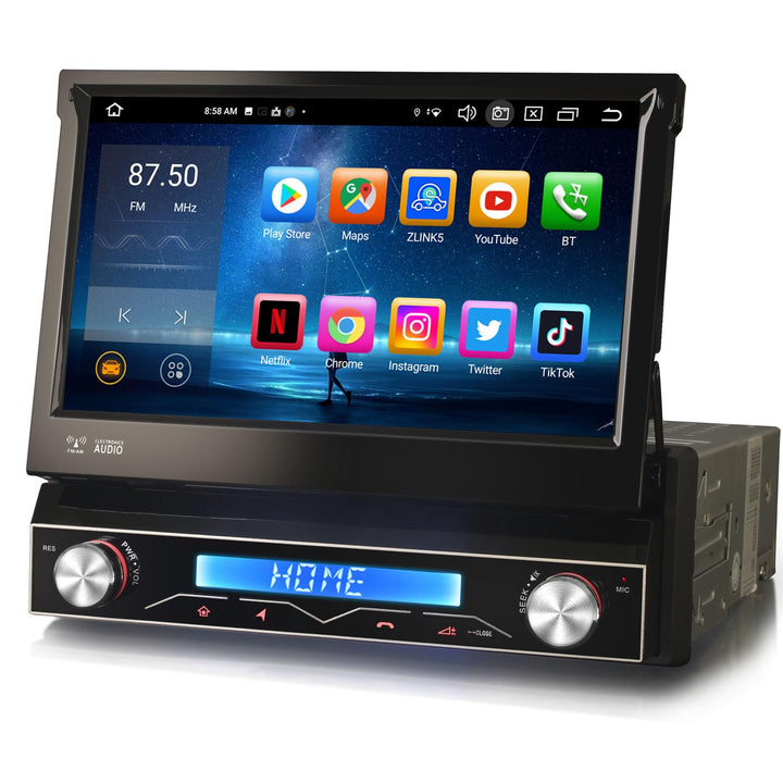 7 Zoll IPS Bildschirm Android 14 Acht-Kern 4GB+64GB Universal 1Din Autoradio Navigation DAB+ FM Radi