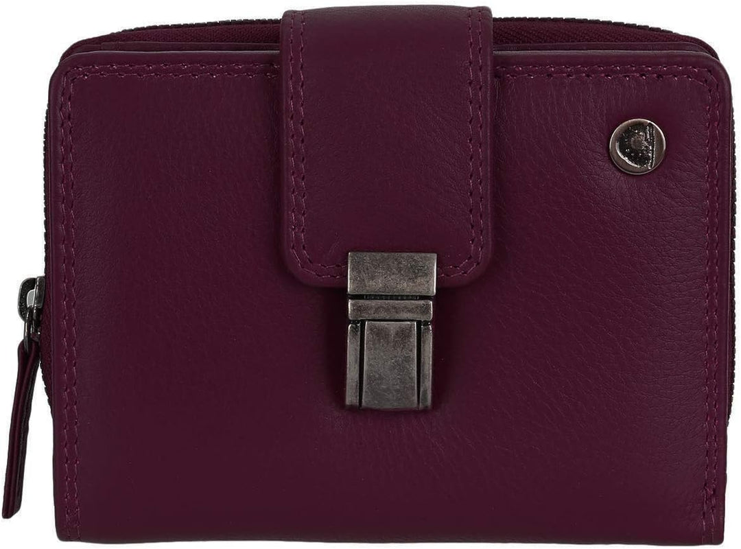 Greenburry Spongy Nappa RV-Schlossbörse Portemonnaie Geldbeutel Damen Geldbörse Leder 973 Bordeaux,