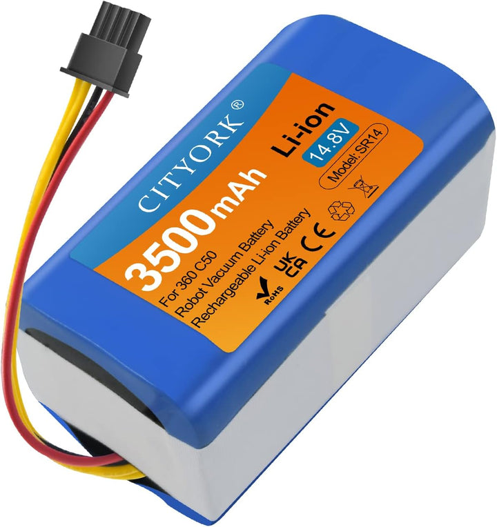 CITYORK 14.8V 3500mAh Ersatz-Akku Li-ion Akku kompatibel mit 360 C50, AIRROBO P10, TCL S1 / S15 / S1