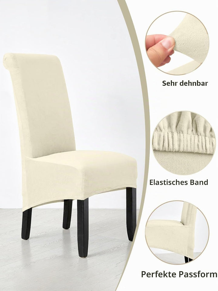 LANSHENG Stuhlhussen, Stuhlhussen 2er Set, Stuhlhussen Hochlehner, Elastizität Samt Esszimmer Stuhlh