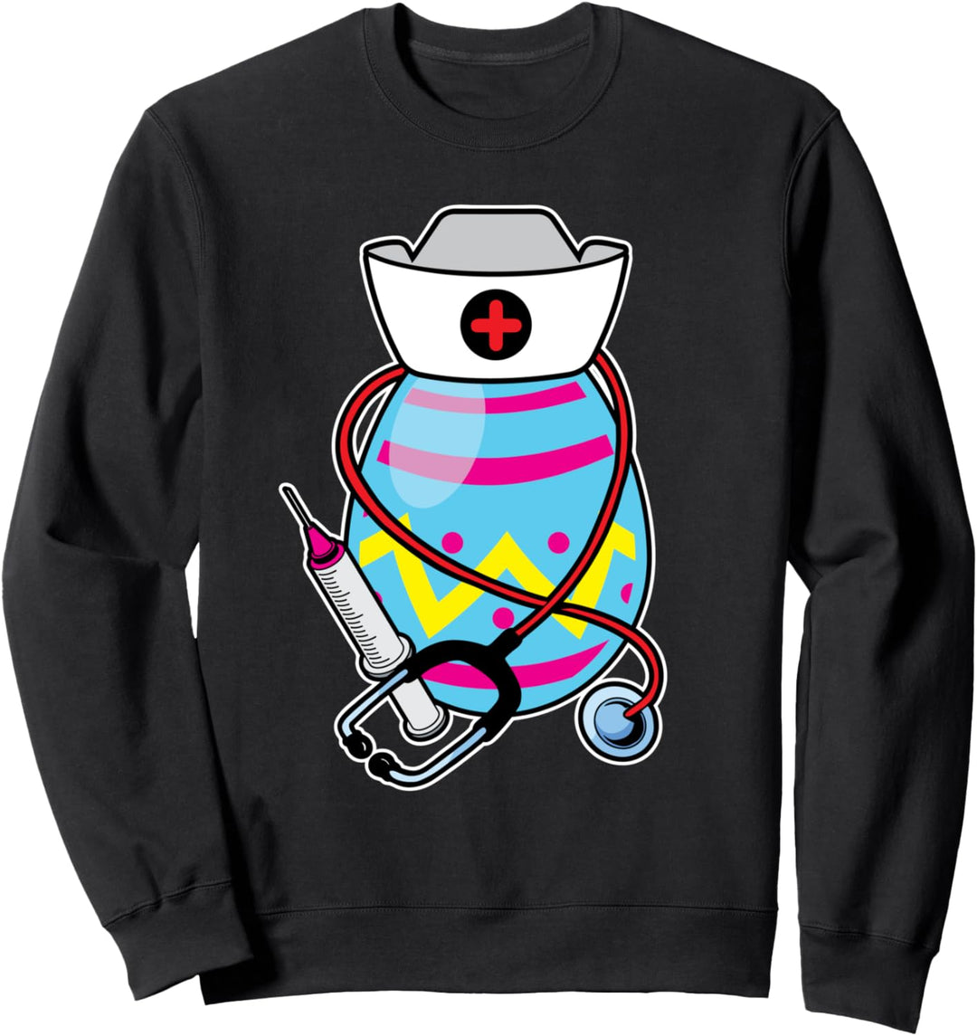 Lustige Osterei Krankenschwester Stethoskop Spritze RN Sweatshirt