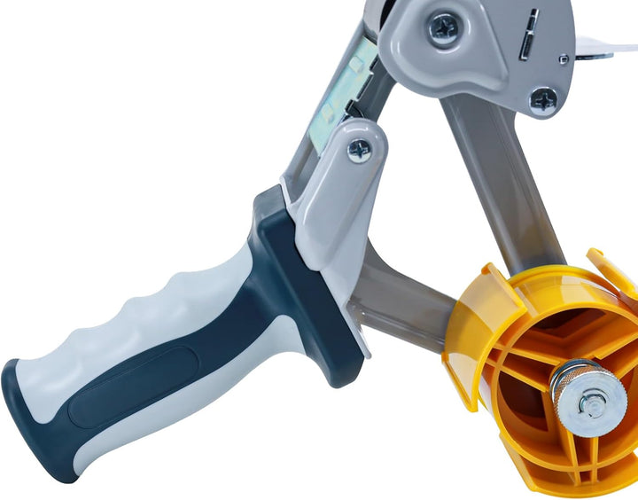 Paketbandabroller mit Sicherheitsklinge – ergonomischer Klebebandabroller aus Metall, stabiler Packb