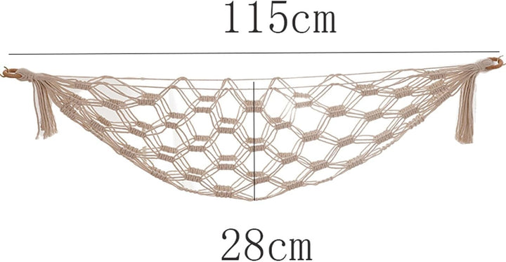 Boho-Organizer-Netztasche Obsthängematte für Küche unter Schrank Hängende Obst-Hängematte,ca. 115 cm