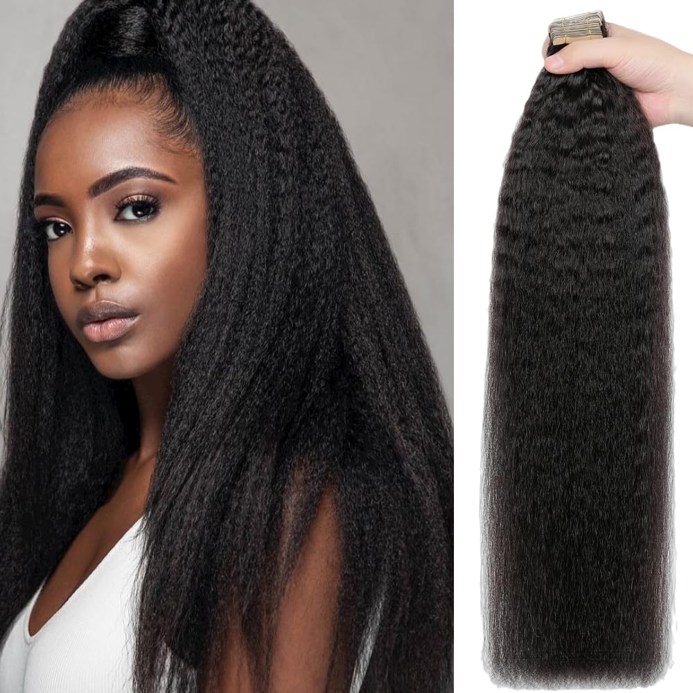 YDDM Schwarze Frauen tape extensions echthaar schwarz Kinky Straight Tape in haarverlängerung echtha