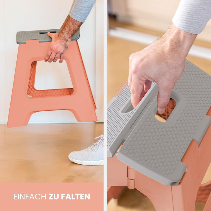 Vigar Kompakte Tritthocker Klappbar für Erwachsene, 32 cm, Klapphocker Faltbar 150 kg rutschfest, Le