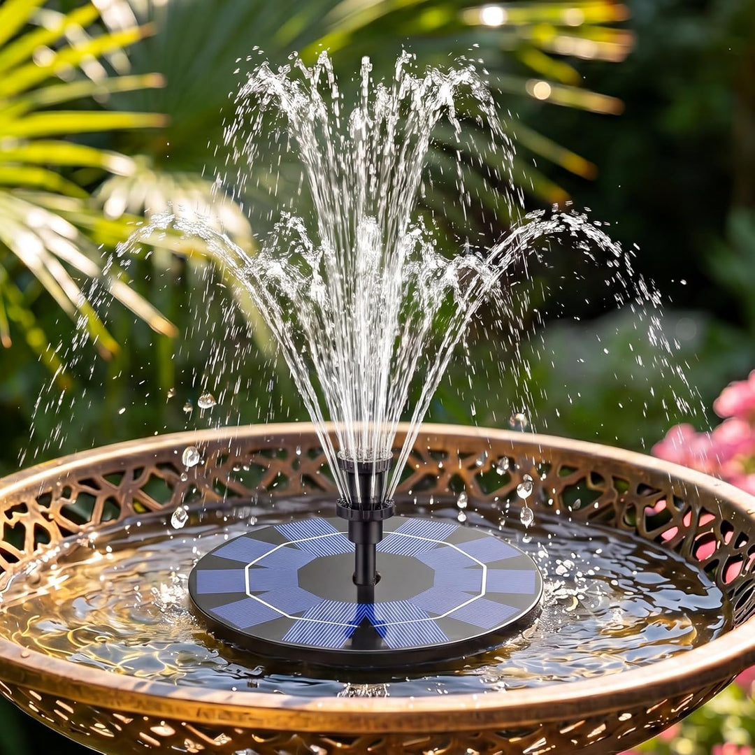 AISITIN Solarbrunnen für Draussen 2,5W, Solar Springbrunnen für Aussen Eingebaute 1200 mAh Akku Teic