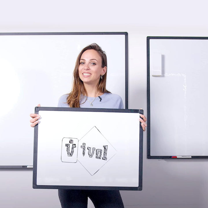 IVOL Eco Magnetic Whiteboard 60x90 | Modernem Schwarzem Rahmen | Magnettafel Whiteboardwand Magnetwa