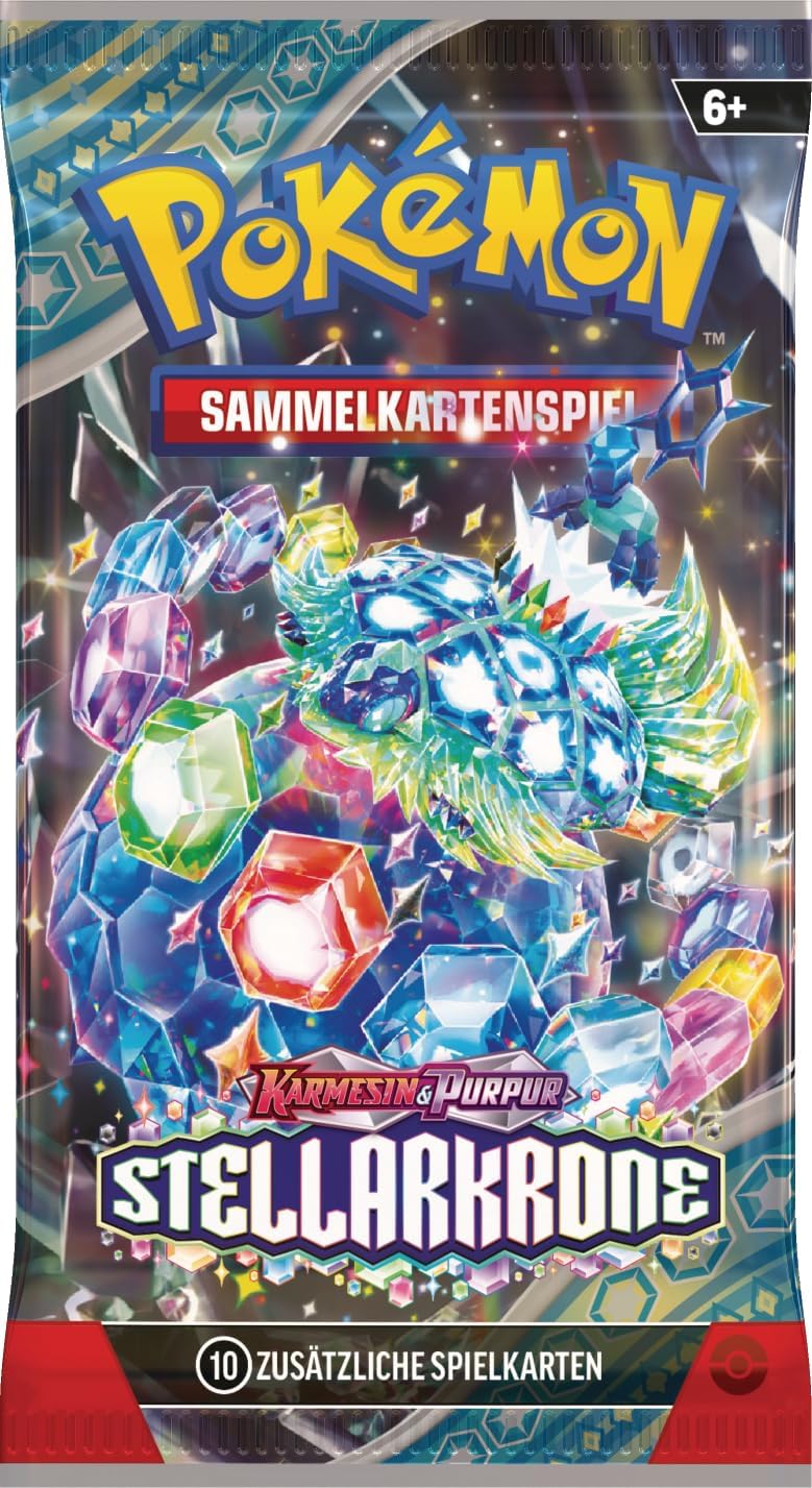 Pokémon-Sammelkartenspiel: 3er-Pack-Blister Karmesin &amp; Purpur – Stellarkrone: Latias (3 Boosterpacks