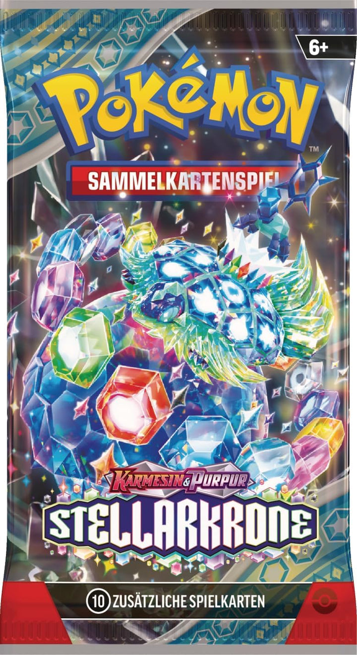 Pokémon-Sammelkartenspiel: 3er-Pack-Blister Karmesin &amp; Purpur – Stellarkrone: Latias (3 Boosterpacks
