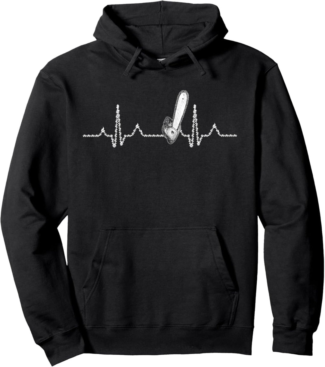 Kettensäge Herzschlag - Lustiges Holzfäller Forstwirt Holz Pullover Hoodie