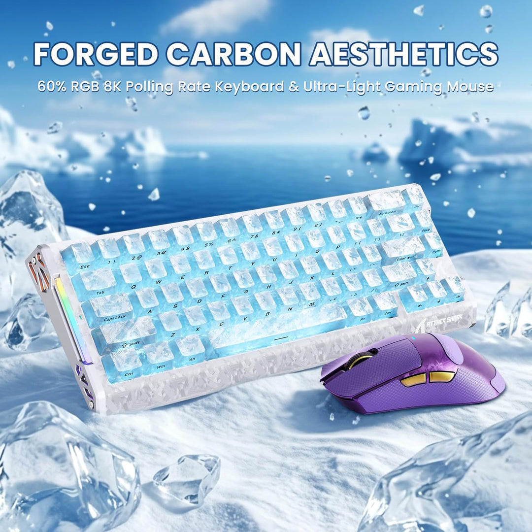 ATTACK SHARK R68 HE – kabelgebundene Gaming-Tastatur aus Carbonfaser mit Magnetanschluss, X11 Ultra