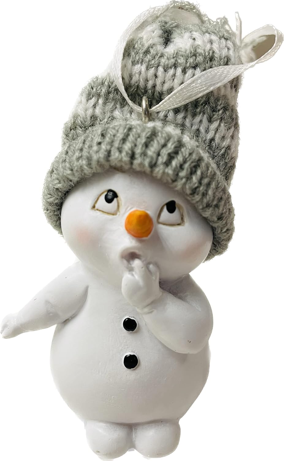 khevga Weihnachtsdeko Deko-Figuren Schneemann Anhänger grau im 4er Grau-hängend, Grau-hängend