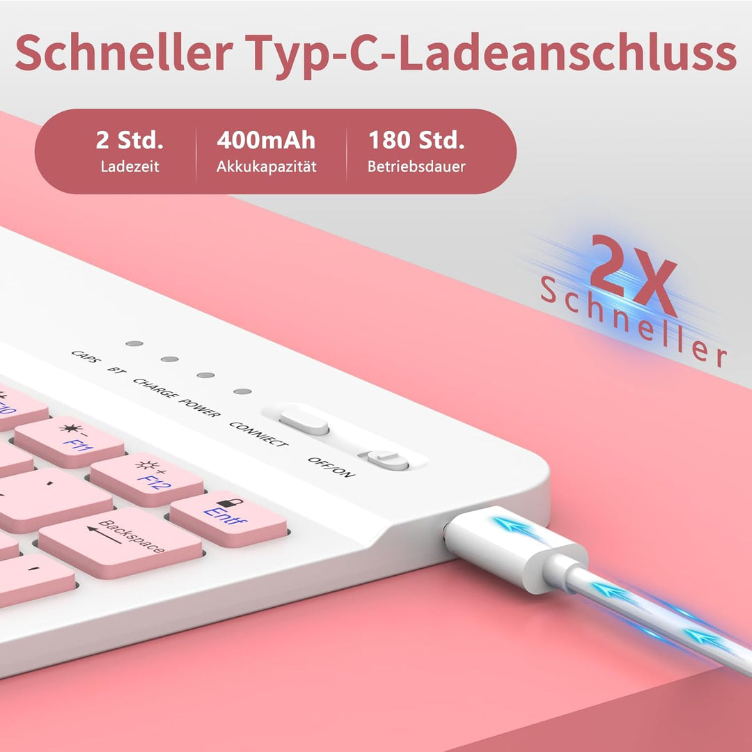 TQQ Tastatur Hülle für iPad 10.2 Zoll (9/8/7 Generation), für iPad Air 3rd und iPad Pro 10.5, Wieder