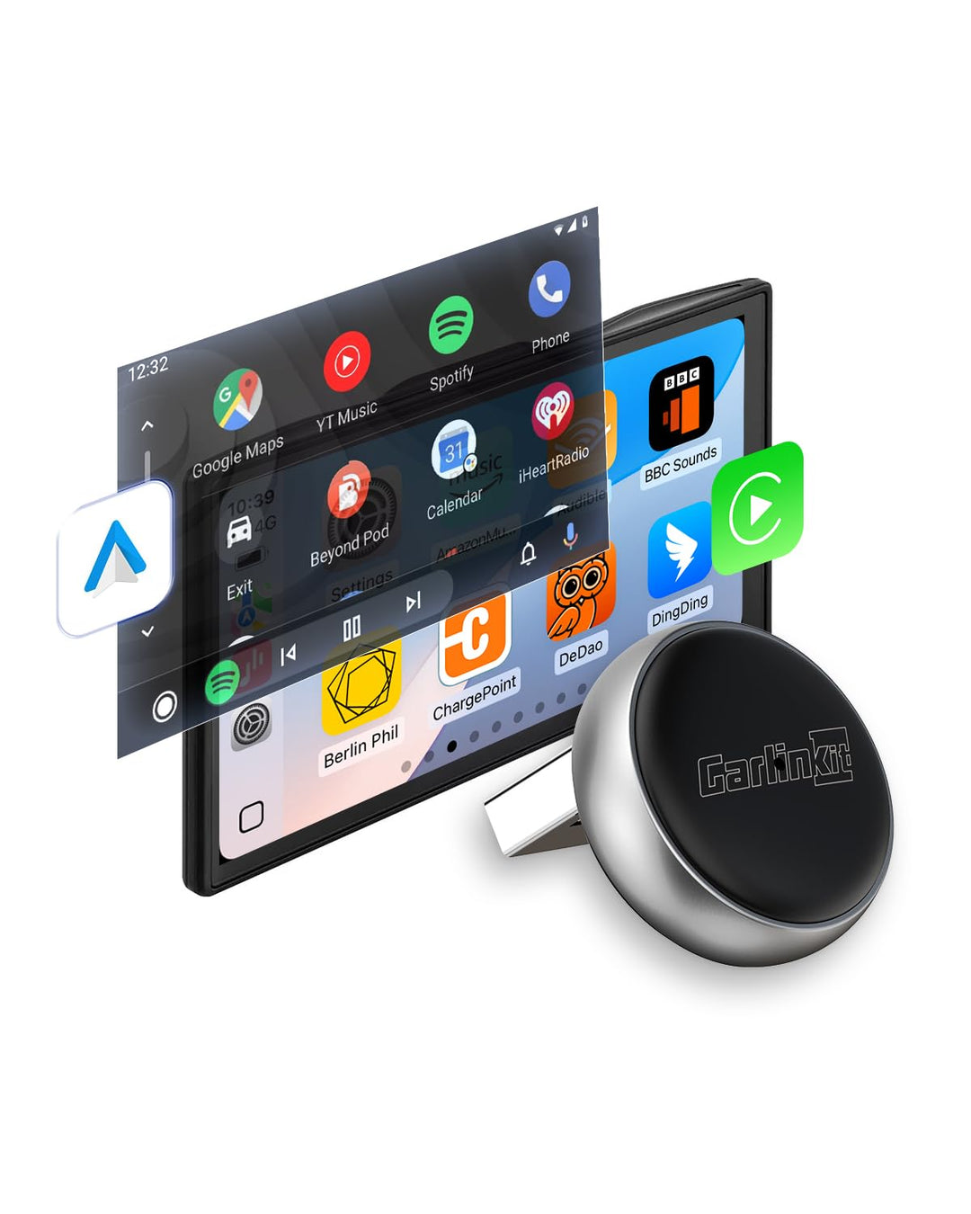 CarlinKit MINI-Ultra 3 Wireless Adater – Konvertiert kabelgebundenes CarPlay/Android Auto in kabello