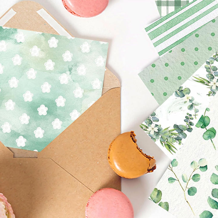 Scrapbook Papier 30x30 Scrapbook Bastelpapier mit Muster, Grün Scrapbooking Papier Doppelseitiges Fr
