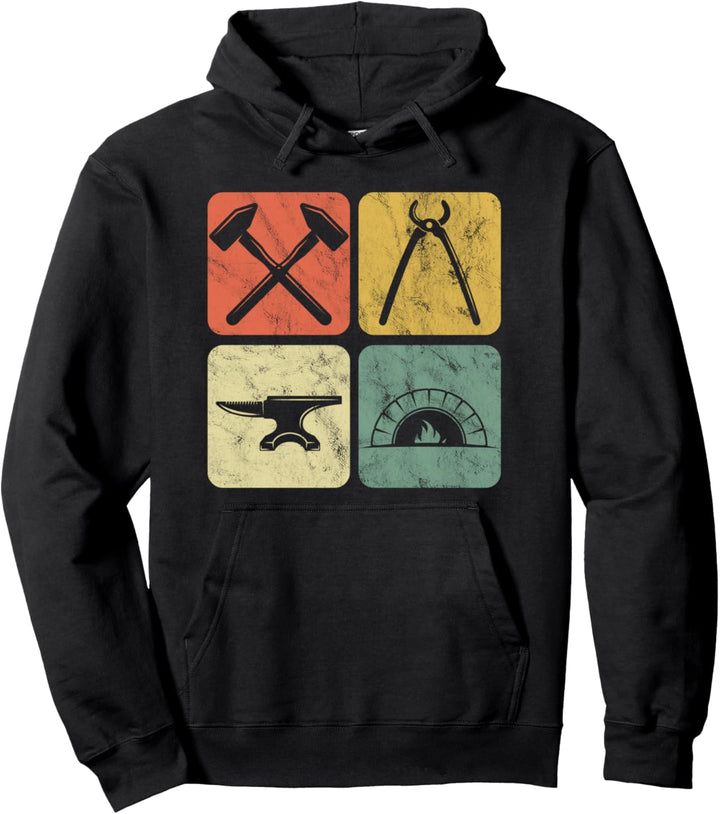 Retro Blacksmith Vintage Eisen Schmiede Amboss Metall Pullover Hoodie