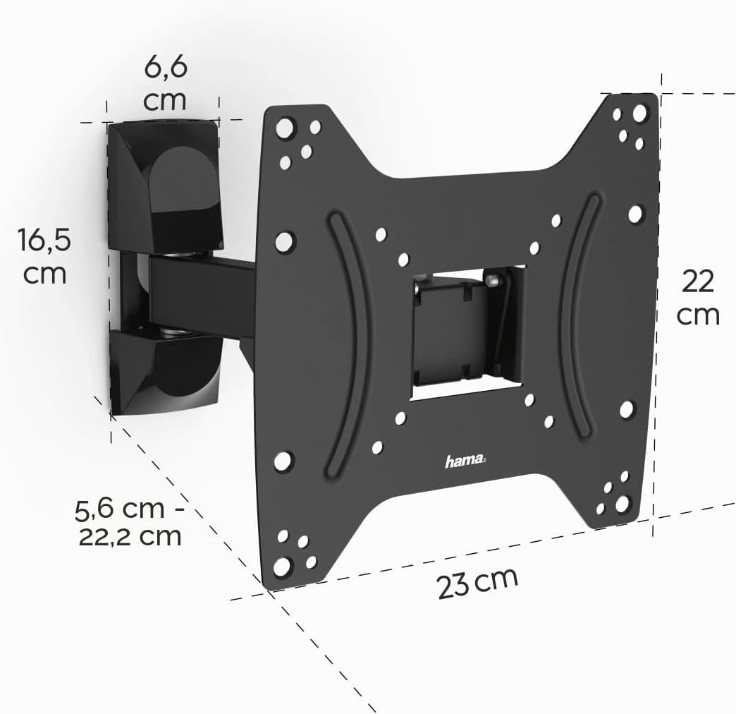 Hama TV Wandhalterung schwenkbar, neigbar (TV Wandhalterung 19-48 Zoll, VESA 75x75 bis VESA 200x200,