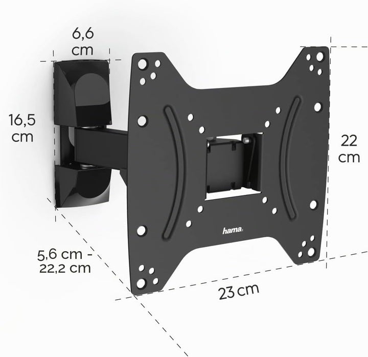 Hama TV Wandhalterung schwenkbar, neigbar (TV Wandhalterung 19-48 Zoll, VESA 75x75 bis VESA 200x200,