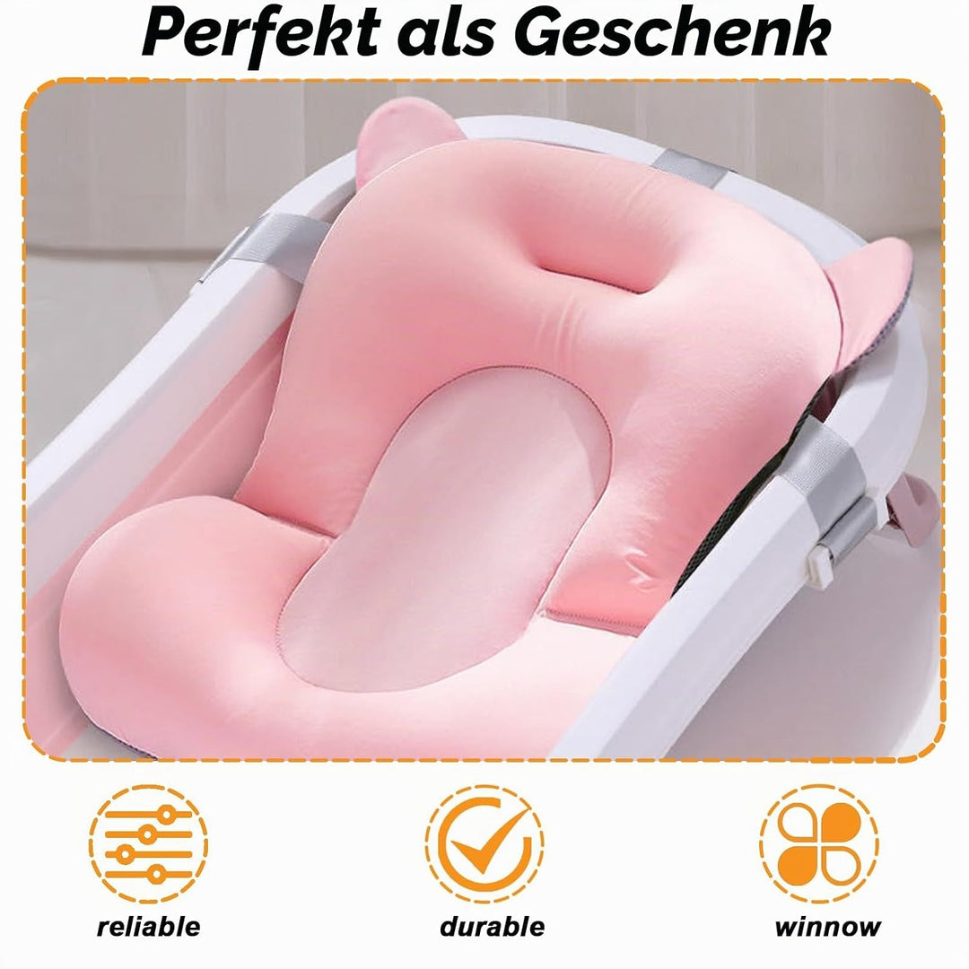 Babywannenmatte: Badewannensitz für Baby und Kleinkind Mit Sicherheitsgurt - Baby-Badekissen für Neu
