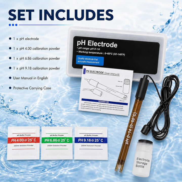 High Accuracy Combination pH Electrode for Continuous pH Monitoring, 0-14 pH Probe with 200 cm Long