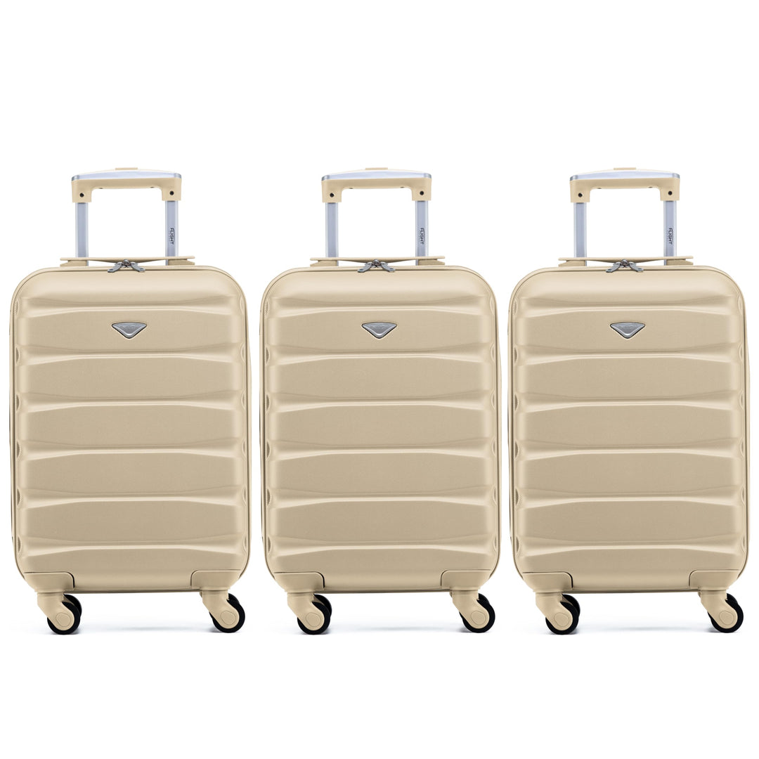 Flight Knight 3er-Pack Leichte 4-Rad-abs-hartschalenkoffer Handgepack, Zugelassen Fur Uber 35 Flugge
