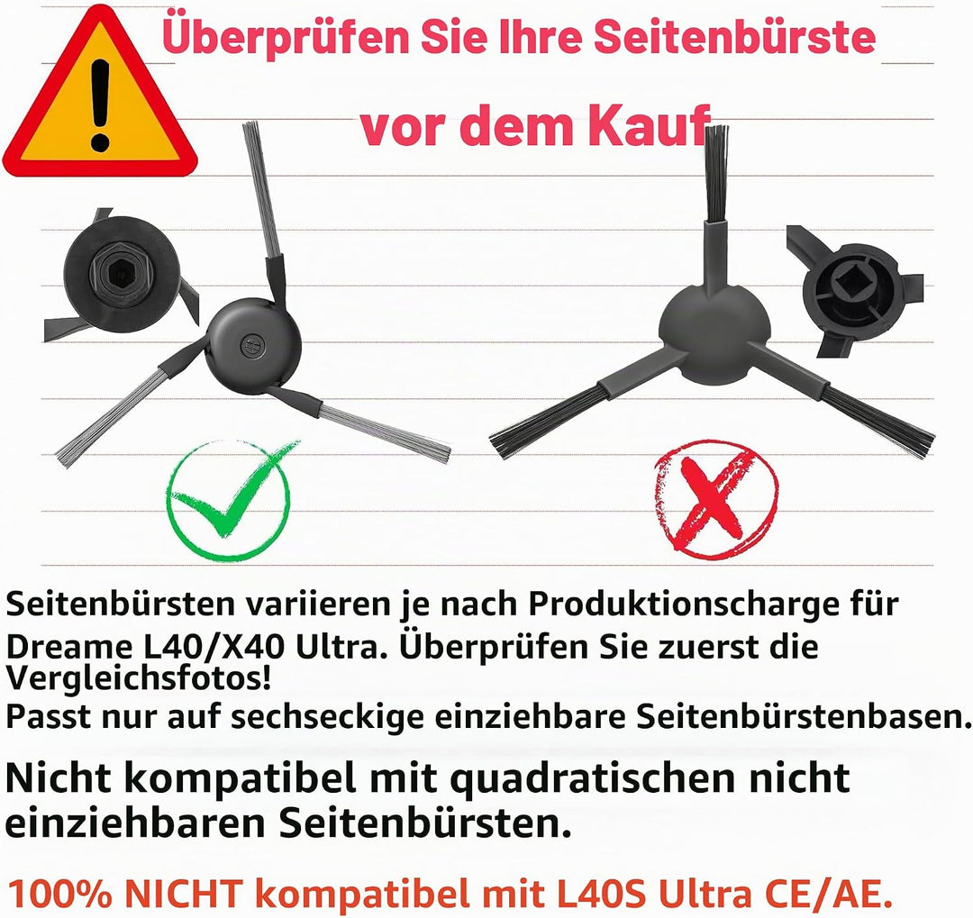 JoyBros Zubehör für Dreame X40 Ultra Complete L40 Ultra X40 Master Wischpads X6; Staubbeutel X4; Fil