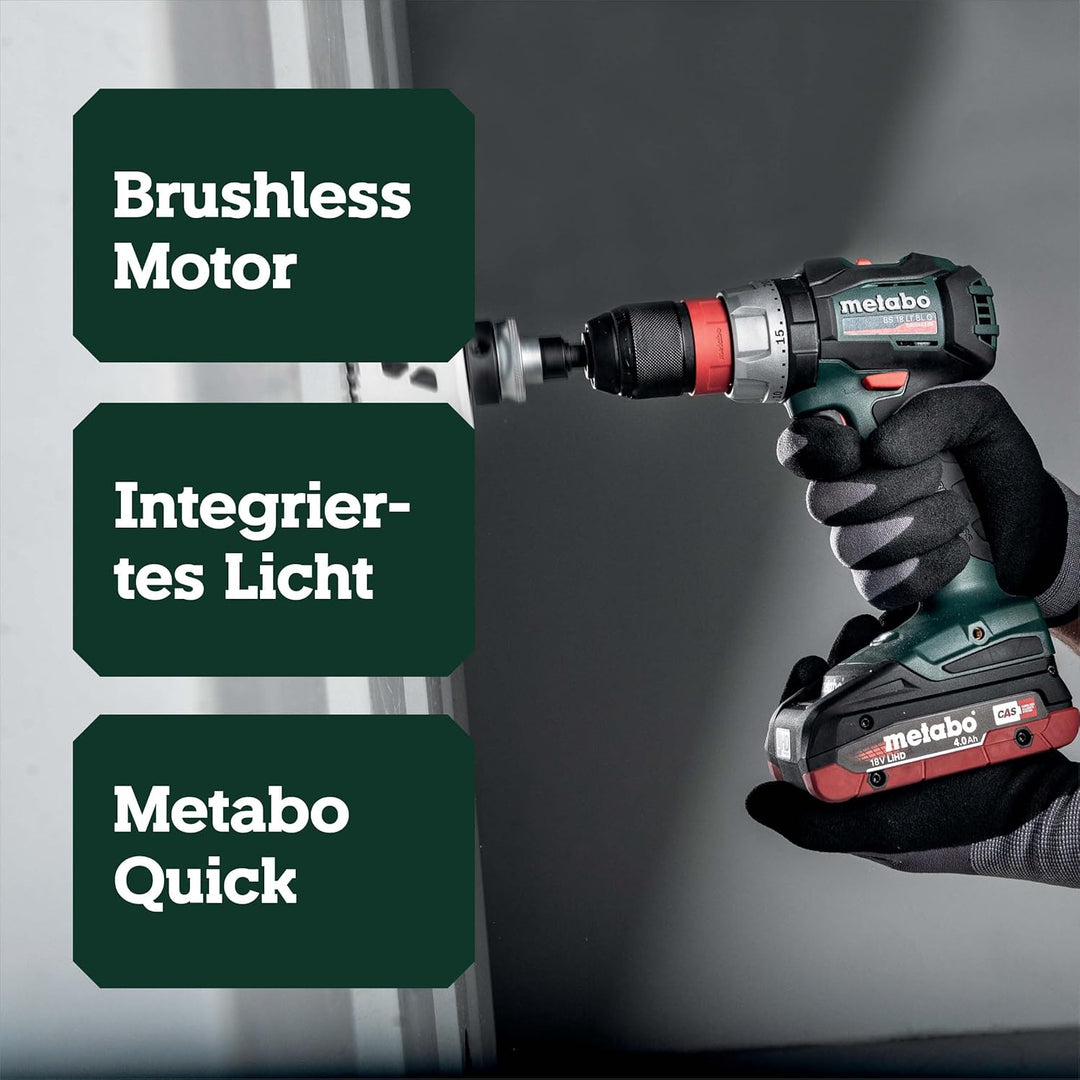 Metabo Akku-Bohrschrauber BS 18 LT BL Q – 602334890 – 18 V – Bohrschrauber mit Schnellwechsel-System