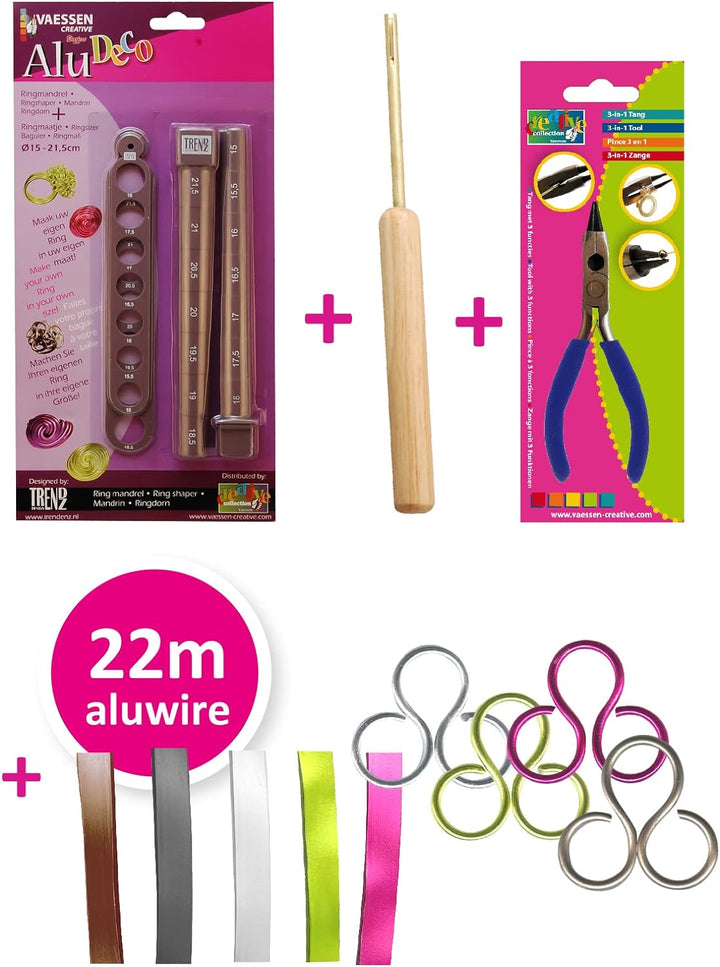 Vaessen Creative Alu Deco Aludraht Schmuck Kit, Aluminium, Purple, 21,5 x 21 x 6 cm