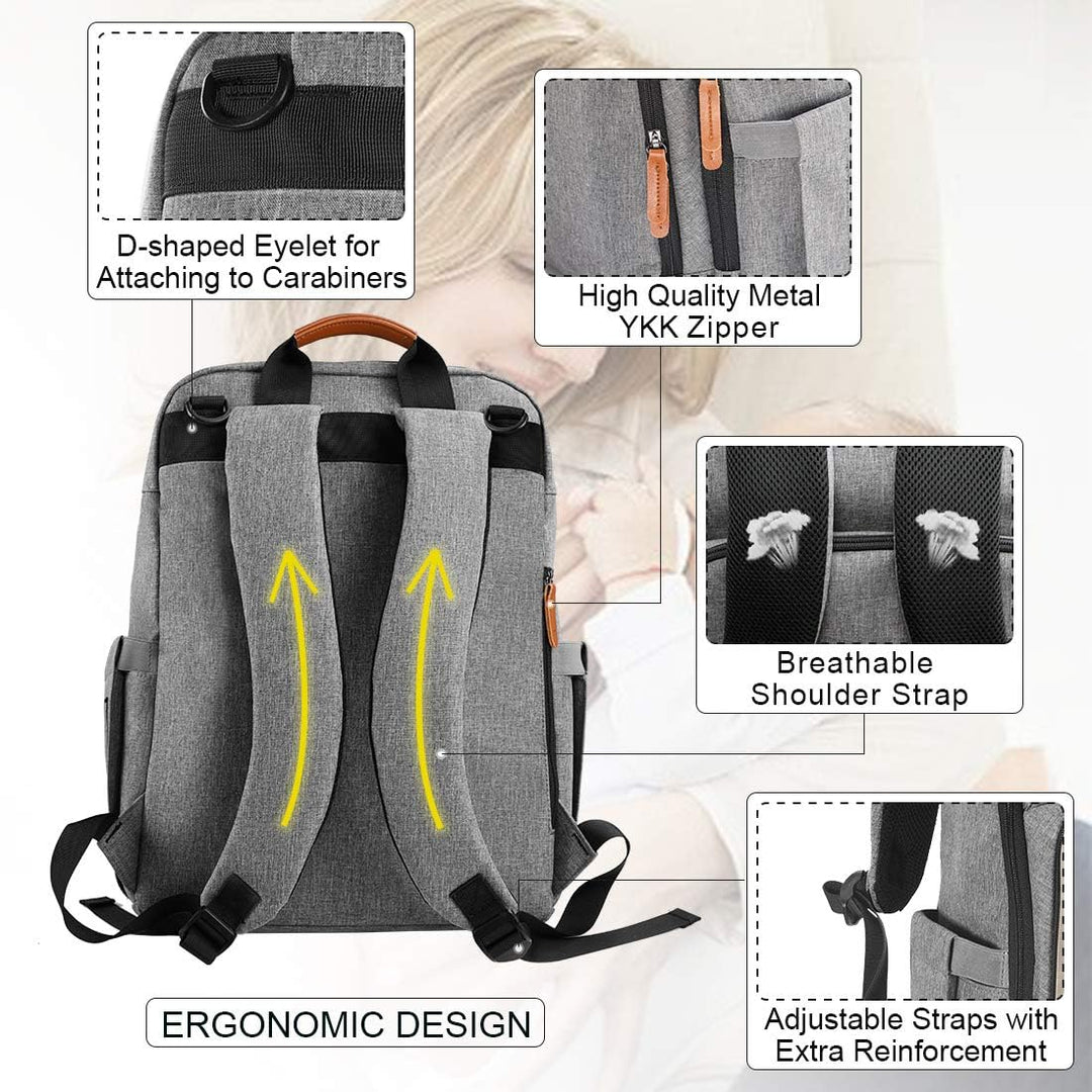 NEWHEY Wickelrucksack für Babys, wasserdicht, grosse Kapazität, Reisetasche, multifunktional, Rucksa