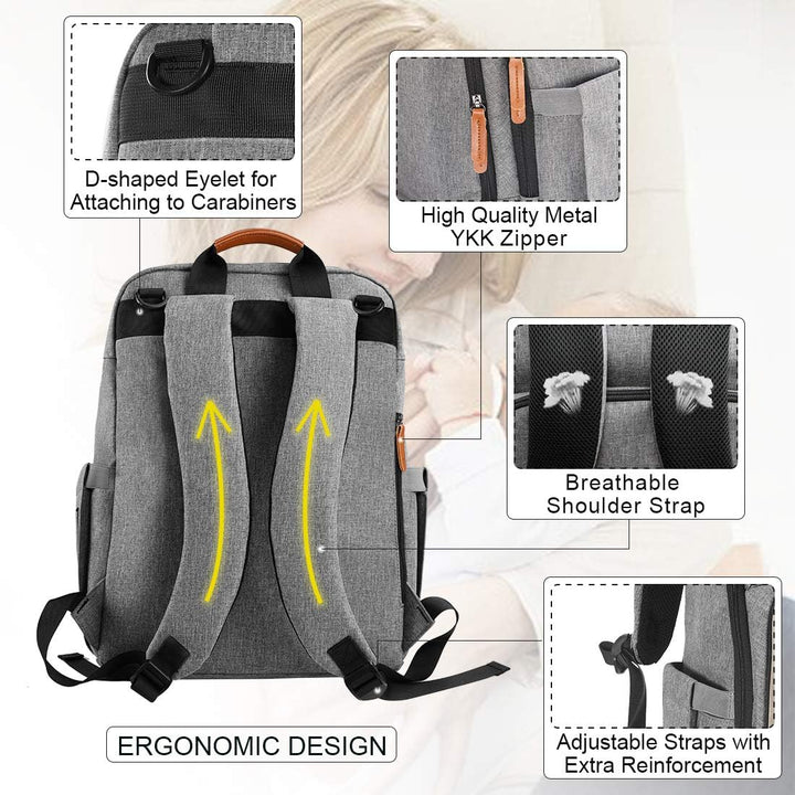 NEWHEY Wickelrucksack für Babys, wasserdicht, grosse Kapazität, Reisetasche, multifunktional, Rucksa