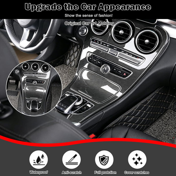 METYOUCAR ABS-Konsole Gear Panel Frame Cover Trim für C-Klasse W205 2015-2018, GLC X253 2016-2019 (K