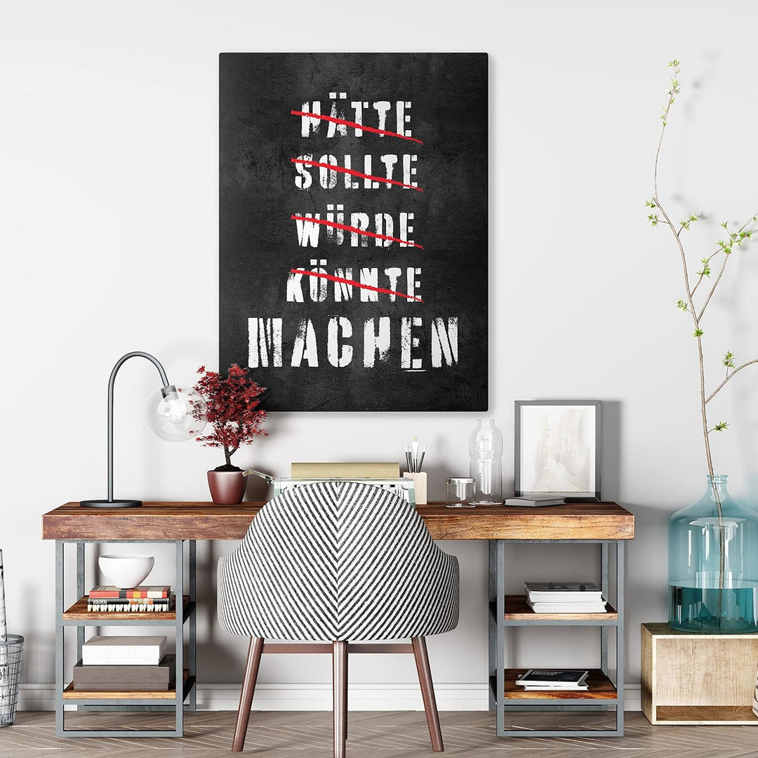 wandmotiv24 Leinwandbild Malerei, 80x60cm, Hochformat, Abstrakt, Farben, Deko, Bilder auf Leinwand,