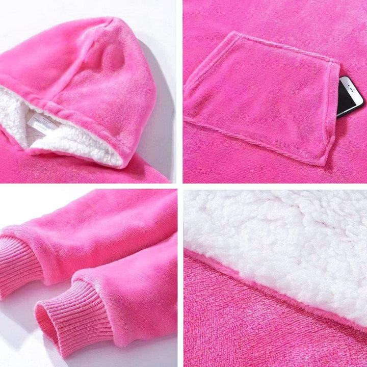 KolnAix Hoodie Decke, Oversize Pullover für Damen und Herren, Flauschiger Kuschelpullover mit Kapuze