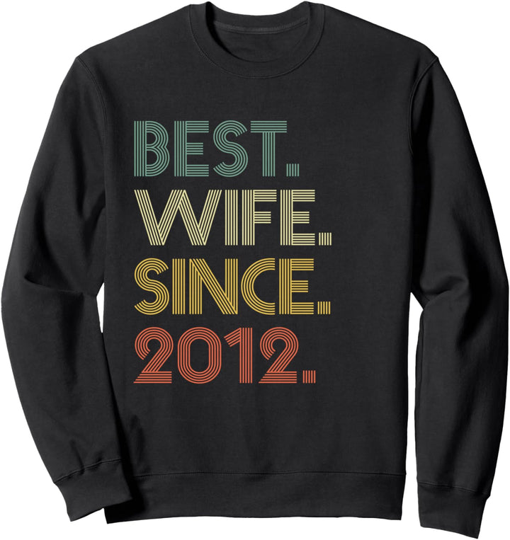 9th Wedding Anniversary Best Wife Since 2012 Sweatshirt