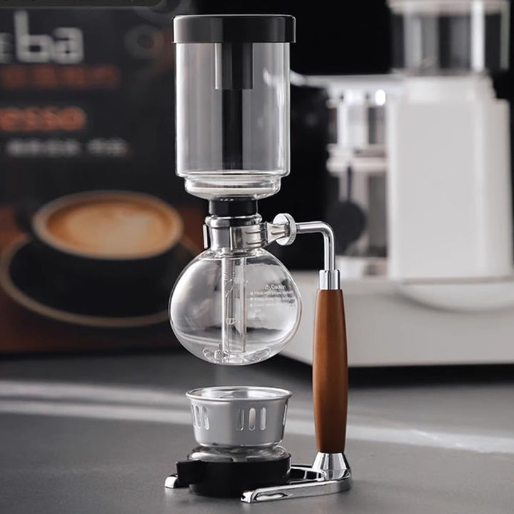 Rustikaler Siphon mit Holzgriff für 5 Tassen