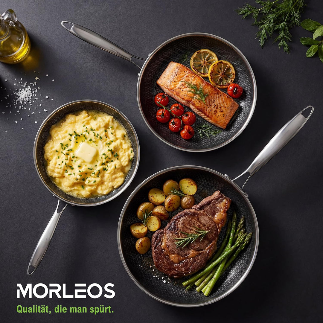 Keramikpfanne 28cm | Kratzfeste Wabenpfanne PFAS & PTFE Frei| 5-Schicht - 3mm -1,35 kg | Premium Bra