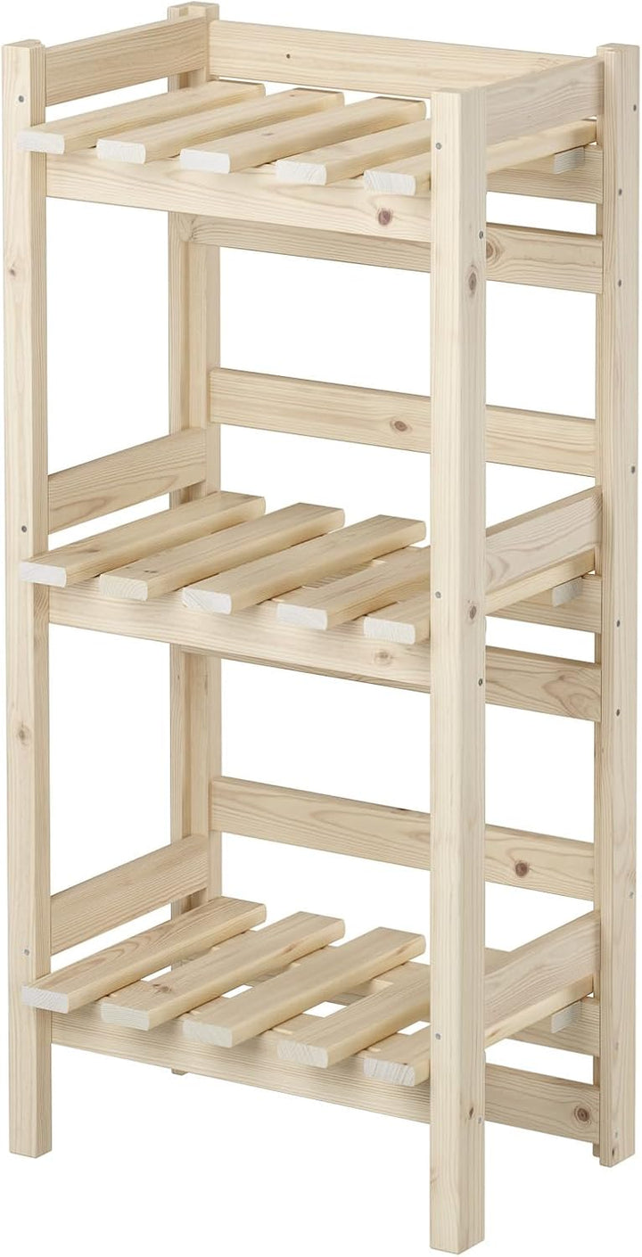 Erst-Holz Kombiregal schmal Vorratsregal, Kistenregal, Lagerregal aus Massivholz V-90.81-02 Doppelpa