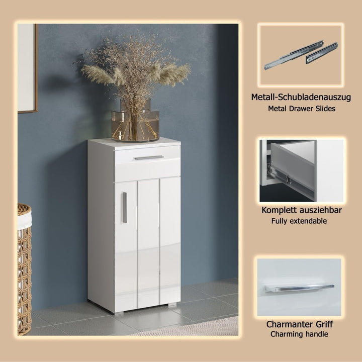 trendteam smart living - Badkommode Kommode Badschrank - Badezimmer - Wons - Aufbaumass (BxHxT) 37 x