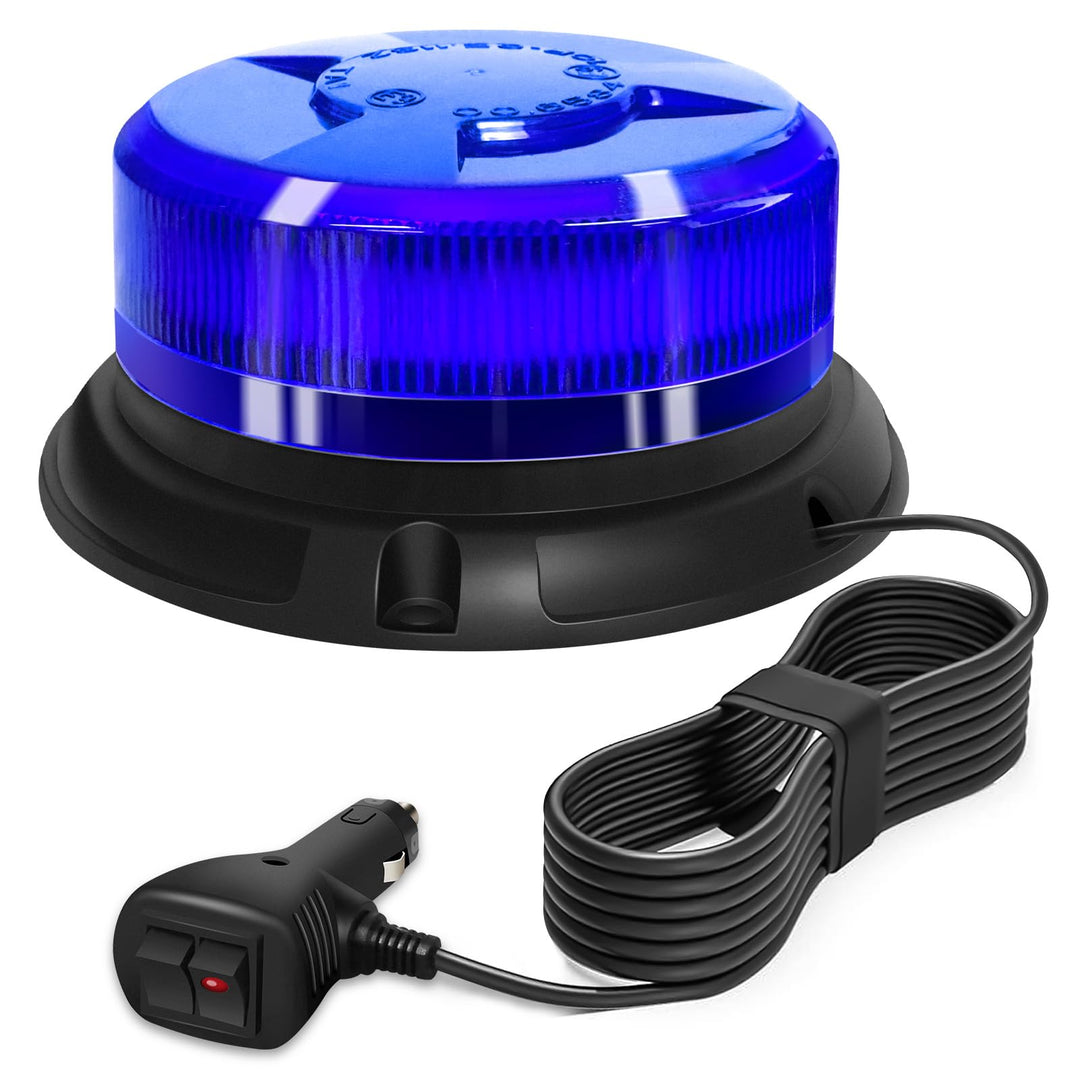 AnTom blaulicht rundumleuchte led 9 Blitzmuster 12V 24V Warnleuchte led magnet mit 3 Meters-Kabel fü